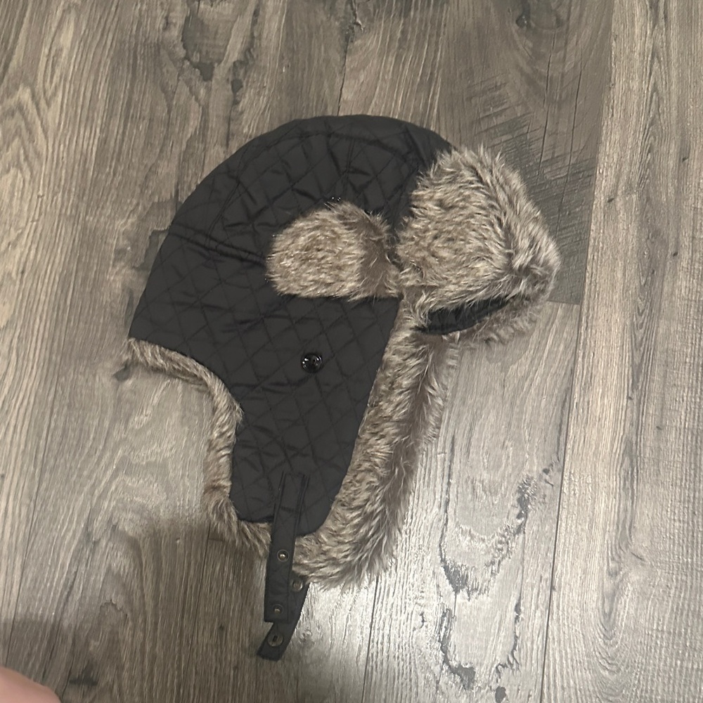 Faux Fur Lined Trapper Hat